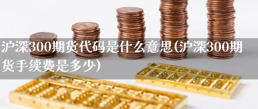 沪深300期货代码是什么意思(沪深300期货手续费是多少)_https://www.vyews.com_技术指标_第1张